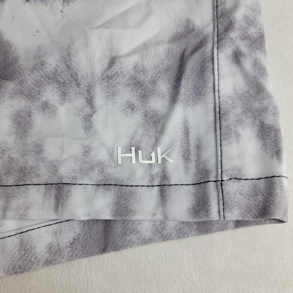 Huk Performance Fishing XXL Swim Trunks Tie Dye Gray White Men's Shorts Pool - Picture 3 of 9